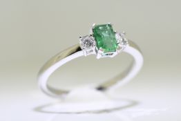 Emerald & diamond ring