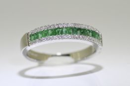 Emerald & diamond ring