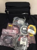 JDSU BAG FILLED WITH EQUIPMENT / CABLES ETC