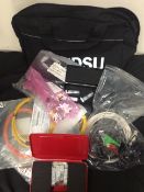 JDSU BAG FILLED WITH EQUIPMENT / CABLES ETC