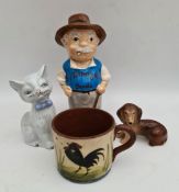 Vintage Parcel of Animal Figure & Torquay Ware Cup Vintage Parcel of Animal Figure & Torquay Ware