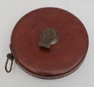 Vintage Treble 66ft Tape No. 1533. Leather Case Cloth Tape. Vintage Treble 66ft Tape No. 1533.