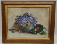 Antique Watercolour Painting Still Life Mary A Lowe Birmingham Antique Watercolour Painting Still