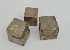 Collectable Rocks and Minerals 3 x Pyrite Cubes Collectable Rocks and Minerals 3 x Pyrite Cubes