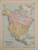 Antique Map 1899 G. W Bacon & Co North America Not Framed. Measures 35cm by 26cm Antique Map 1899 G.
