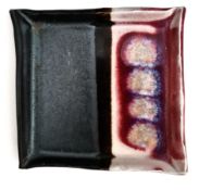 Vintage Studio Pottery Pin Dish Marcie Wrenn c1980's. Measures 4 inches square. Vintage Studio