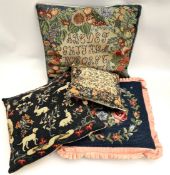 Vintage 4 x Embroidered Cushions Vintage 4 x Embroidered Cushions Includes Hair & Hounds.The