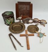 Parcel of Vintage Collectables Includes Crucifix Tin Picture Frame etc. Parcel of Vintage