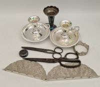 Parcel of EPNS Items Candle Sticks Scissors etc Parcel of EPNS Items Candle Sticks Scissors etc.Part