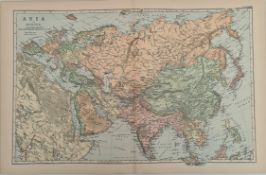 Antique Map 1899 G. W Bacon & Co Asia Not Framed. Measures 35cm by 53cm Antique Map 1899 G. W
