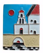 Studio Pottery Wall Tile Mediterranean Scene Studio Pottery Wall Tile Mediterranean Scene.Measures