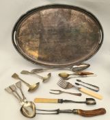 Antique EPNS Galleried Tray Melon Scoop etc. Antique EPNS Galleried Tray Melon Scoop etc.Includes