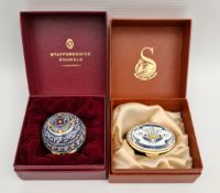 2 Boxed Staffordshire Enamels Pots 2 Boxed Staffordshire Enamels Pots.Includes commemorative