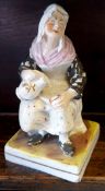 Vintage Ceramic Figure Old Lady Pouring A Drink. Measures 6 inches tall. Vintage Ceramic Figure