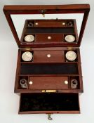 An antique mahogany Ladies Vanity Box, mahogany, with fitted interior An antique mahogany Ladies