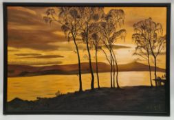 Vintage Oil on Board Signed Lower Right 'Mike Upton' Vintage Oil on Board Signed Lower Right 'Mike