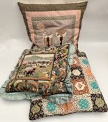 Vintage 3 x Embroidered & Quilted Cushions Vintage 3 x Embroidered & Quilted Cushions Includes