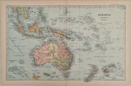 Antique Map 1899 G. W Bacon & Co. Oceania Not Framed. Measures 35cm by 53cm Antique Map 1899 G. W