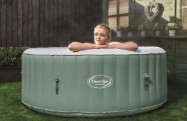 1x Cleverspa Costswolds 4 Person Hot Tub RRP £450. Unit Inflates – Lot Comes With Cover, Ground She