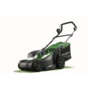 (5L) 1x Powerbase 34cm 40V Cordless Lawn Mower RRP £189. (With 2x Battery & 1x Dual Charger).