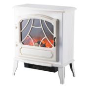 (R3) 1x Arlec 2000W Electric Stove White Finish Log Flame Effect Heater EFH220GB RRP £90.