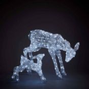 (5L) 8x Christmas Items. 1x Reindeer Family LED Spun Acrylic Silhouette Outdoor. 2x Christmas Tree