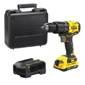 (2I) 1x Stanly Fatmax 18V Cordless Brushless Combi Drill SFMCD711 RRP £152. With Kit Box, Battery