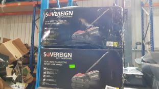 (4H) 2x Sovereign 32cm 1000W Push Electric Rotary Lawn Mower.