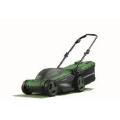 (11B) 3x Lawn Mower Items. 1x Powerbase 34cm 1400W Electric Rotary Lawn Mower. 1x Flymo EasiGlide 3