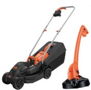(5N) 3x Items. 1x Black & Decker 32cm 1000W 10M Power Carded Lawn Mower & Strimmer RRP £109.99. 1x