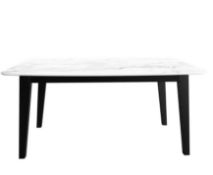 (P5) 1x Aubrey Faux Marble Dining Table. SKU: 574770. RRP £300.00. (H)76 x (L)160 x (W)90cm.