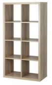 (P18) 1x Clever Cube 4x2 Storage Unit - Oak. SKU: 423337. RRP £60. (H)146 x (W)76 x (D)39cm