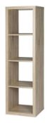 (P15) 1x Clever Cube 4x1 Storage Unit – Oak. SKU: 401521. RRP £40.00. (W)41 x (D)39 x (H)146cm