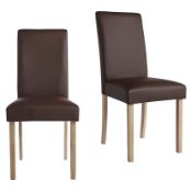 (P10) Marcy Dining Chair - Set of 2 – Chocolate. SKU: 575835. RRP £125.00. (W)44.5 x (D)54.5 x (H)9