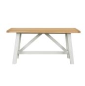 (P5) 1x Ashstead Dining Table - Oak and Ivory. SKU: 603375. RRP £395.00. (H)75 x (W)160 x (D)90cm.