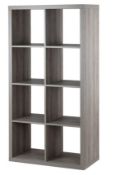 (P18) 1x Clever Cube 4x2 Storage Unit - Grey Oak. SKU: 423337. RRP £60. (H)146 x (W)76 x (D)39cm