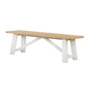 (P13) 1x Ashstead Bench - Oak and Ivory. SKU: 603377. RRP £185.00. (H)46 x (W)160 x (D)35cm.