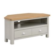 (P19) 1x Norbury Corner TV Stand – Grey. SKU: 599513. RRP £145.00. (H)450 x (W)900 x (D)440mm.