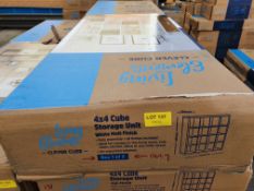 (P14) 1x Clever Cube 4x4 Storage Unit – Oak. SKU: 479948. (Box 1 Of 2 Only) . (H)146 x (W)146 x (D