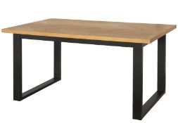 (P5) 1x Skelby Herringbone Oak Dining Table. SKU: 568964. RRP £200.00. (H)75 x (W)150 x (D)90cm.