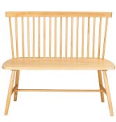 (P20) 1x Laura Spindle Dining Bench with Back – Birch. SKU: 576592. RRP £150.00. (H)89 x (W)100 x (