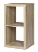 (P17) 1x Clever Cube 2x1 Storage Unit – Oak. SKU: 401519. RRP £25.00. (W)41 x (D)39 x (H)76cm