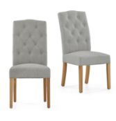 (P12) 1x Alloway Dining Chair - Set of 2 – Grey. SKU: 613239. RRP £195.00. (H)110 x (W)50 x (D)60cm