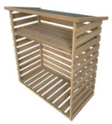 (P6) 1x Wooden Log Store. SKU: 569189. RRP £69.00. (H)123 x (W)116 x (D)64cm.
