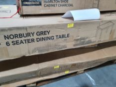 (P8) 1x Norbury 6 Seater Dining Table – Grey Box 1 Of 2 (Table Top Only) . SKU: 599522. RRP £295.0