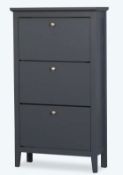 (P8) 1x Hamilton Shoe Cabinet – Charcoal. SKU: 525340. RRP £145 £ . (H)122 x (W)70 x (D)26cm
