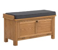 (P19) 1x Norbury Oak Hallway Bench RRP £115. (H49x W90x D35cm)