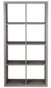 (P18) 1x Clever Cube 4x2 Storage Unit - Grey Oak. SKU: 423337. RRP £60. (H)146 x (W)76 x (D)39cm