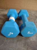 Opti Neoprene Dumbbell Set - 2 x 5kg. RRP £26.00 - GRADE U