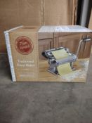 Pasta Maker Machine, Homemade Stainless Steel Manual Roller. RRP £32.99 - GRADE U